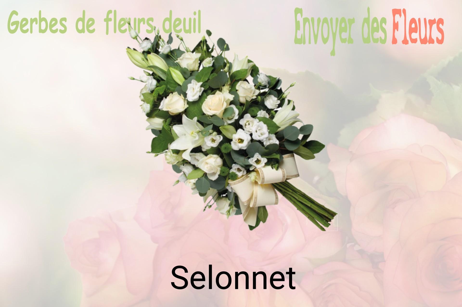 Gerbe de fleurs de deuil livrée à Selonnet